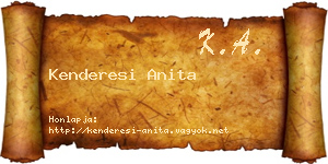 Kenderesi Anita névjegykártya